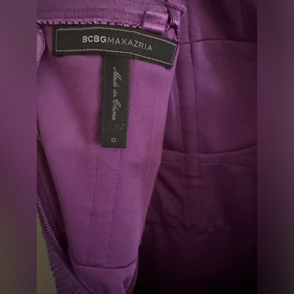 BCBG MaxAzria Jorie Dark Orchid Tulle Tiered Sheath Dress Size 0 - Picture 9 of 14